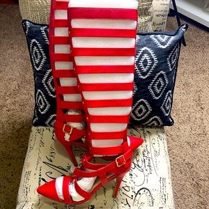 Red Thigh  high Sandals